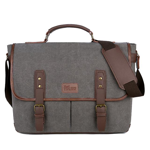 Vintage Men Briefcases Canvas 14 Inch Laptop Bags Portable Messenger Bag For Men Business Briefcase Shoulder Bag Dropshipping