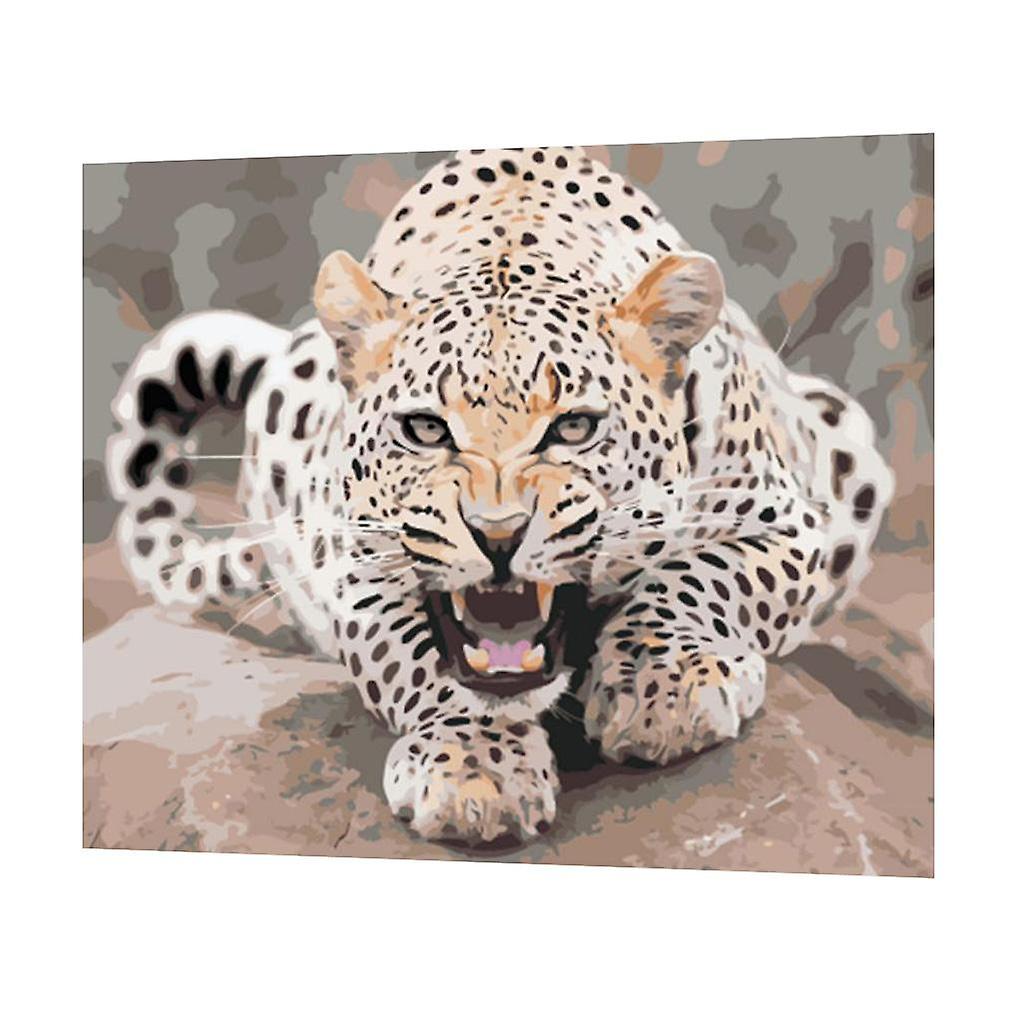 DIY plátno olejomalba podle čísel sady lov leoparda