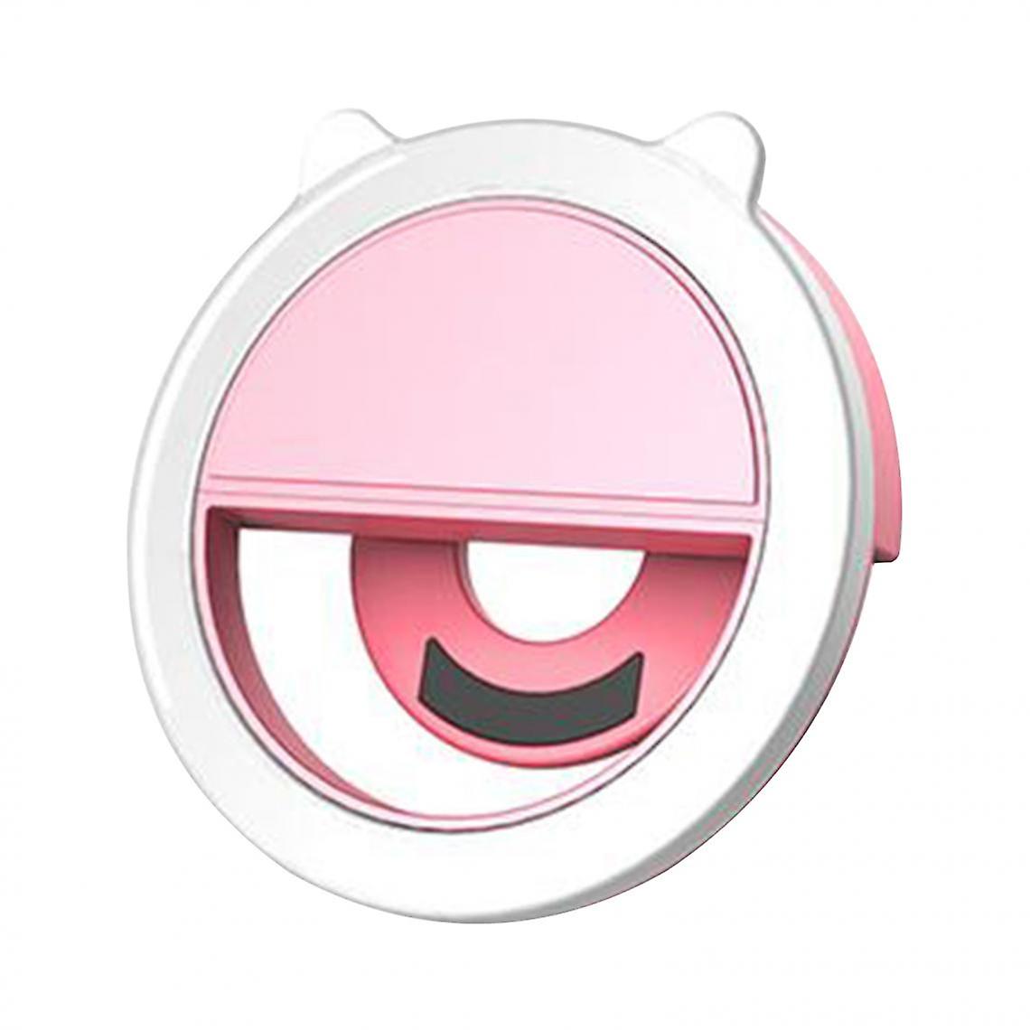 Portable Selfie Ring Flash Fill Light Clip Camera For Phone Round White