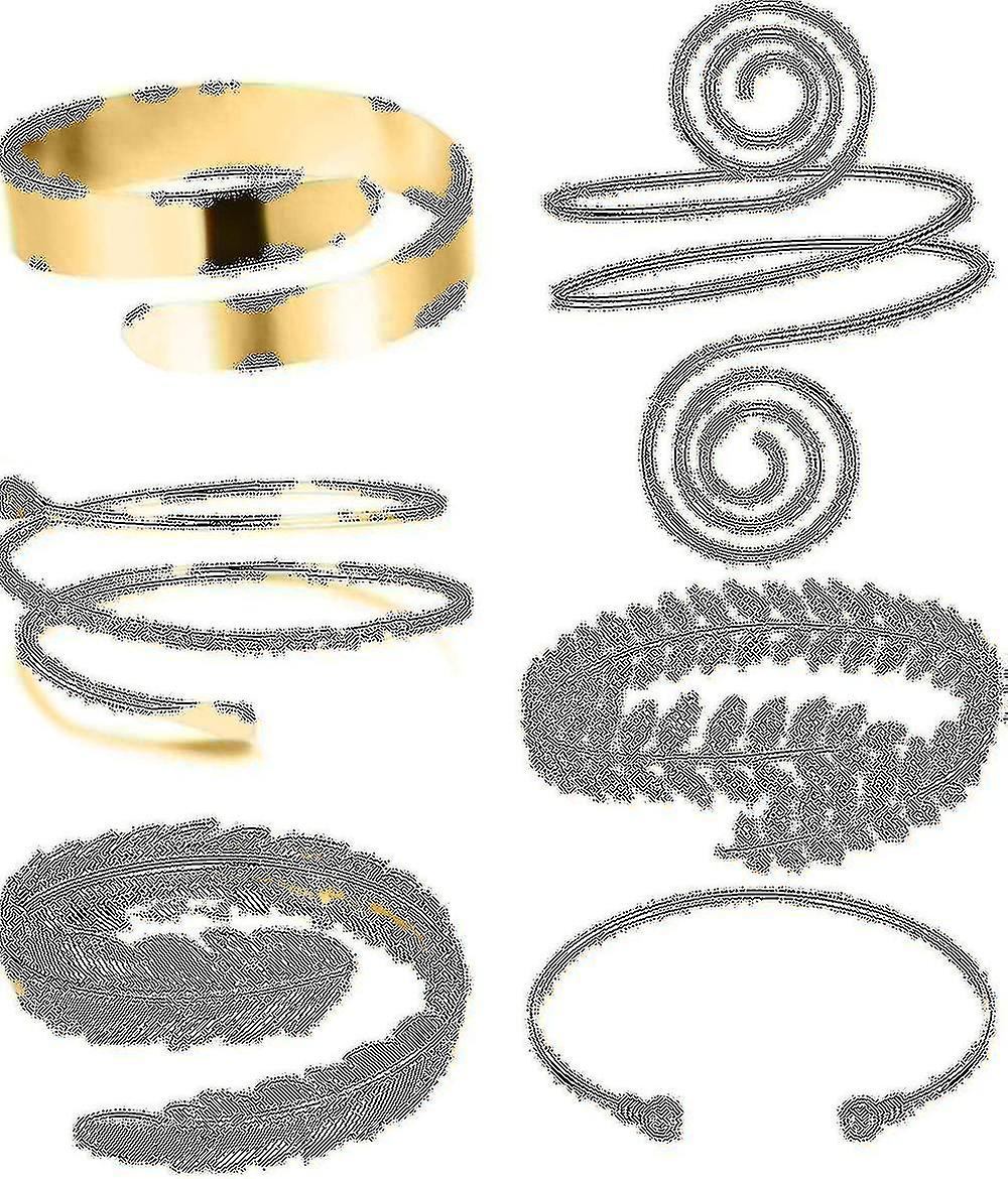 6 Pcs Arm Cuffs, Upper Arm With Cuff Bracelets,adjustable Armband Set