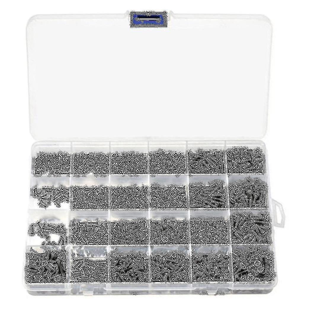 720pcs Countersunk Flat Head Mini Screw Set M1.4 M1.7 M2 M2.5 M3 Carbon Steel Computer Notebook Lap
