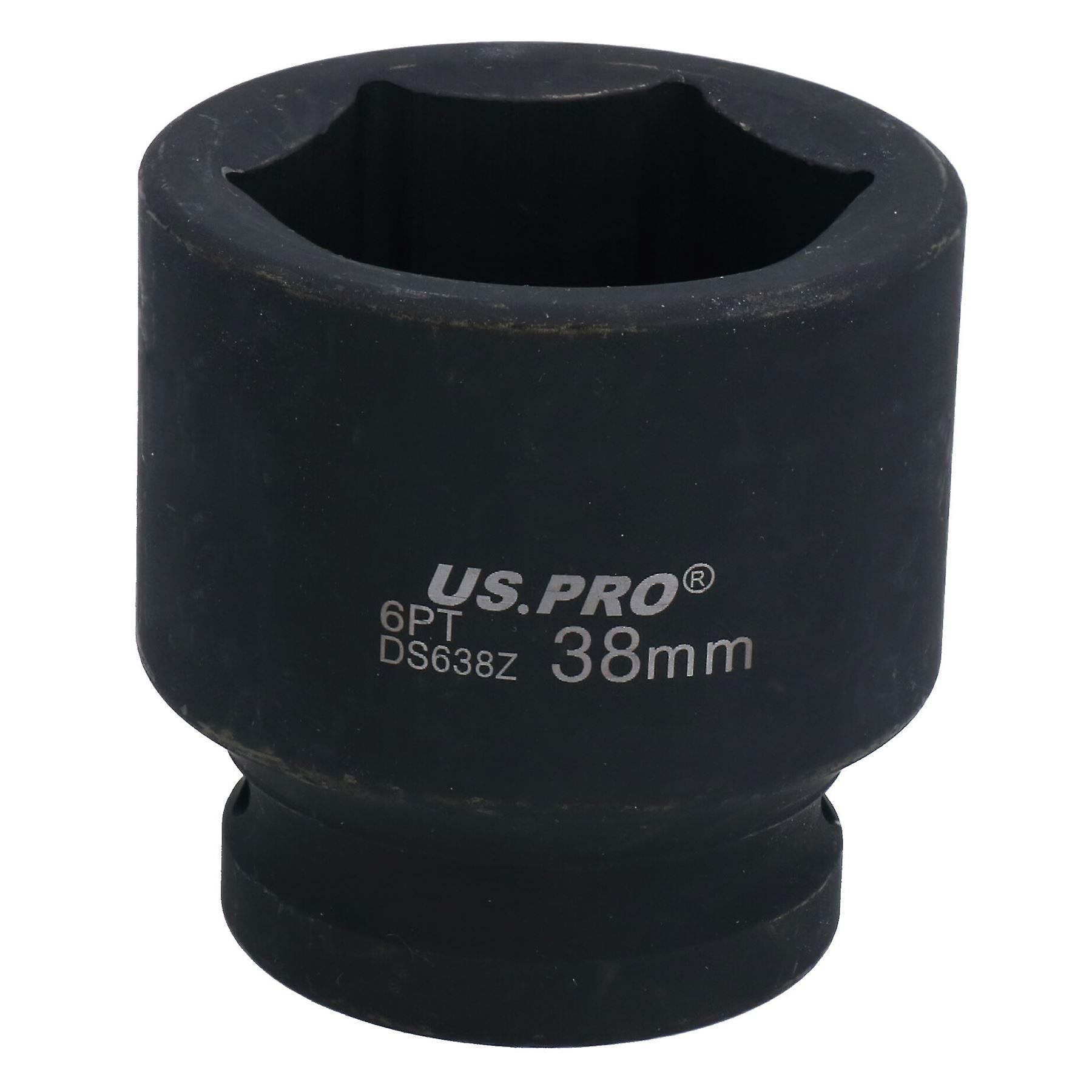 3/4" Drive 38mm Shallow Metric MM Impact Impacted Socket 6 Sided Single Hex