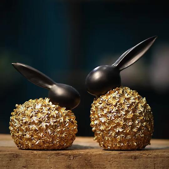 Kaninchen - Schwarz-Gold-Figur von Allianceinteriorsltd