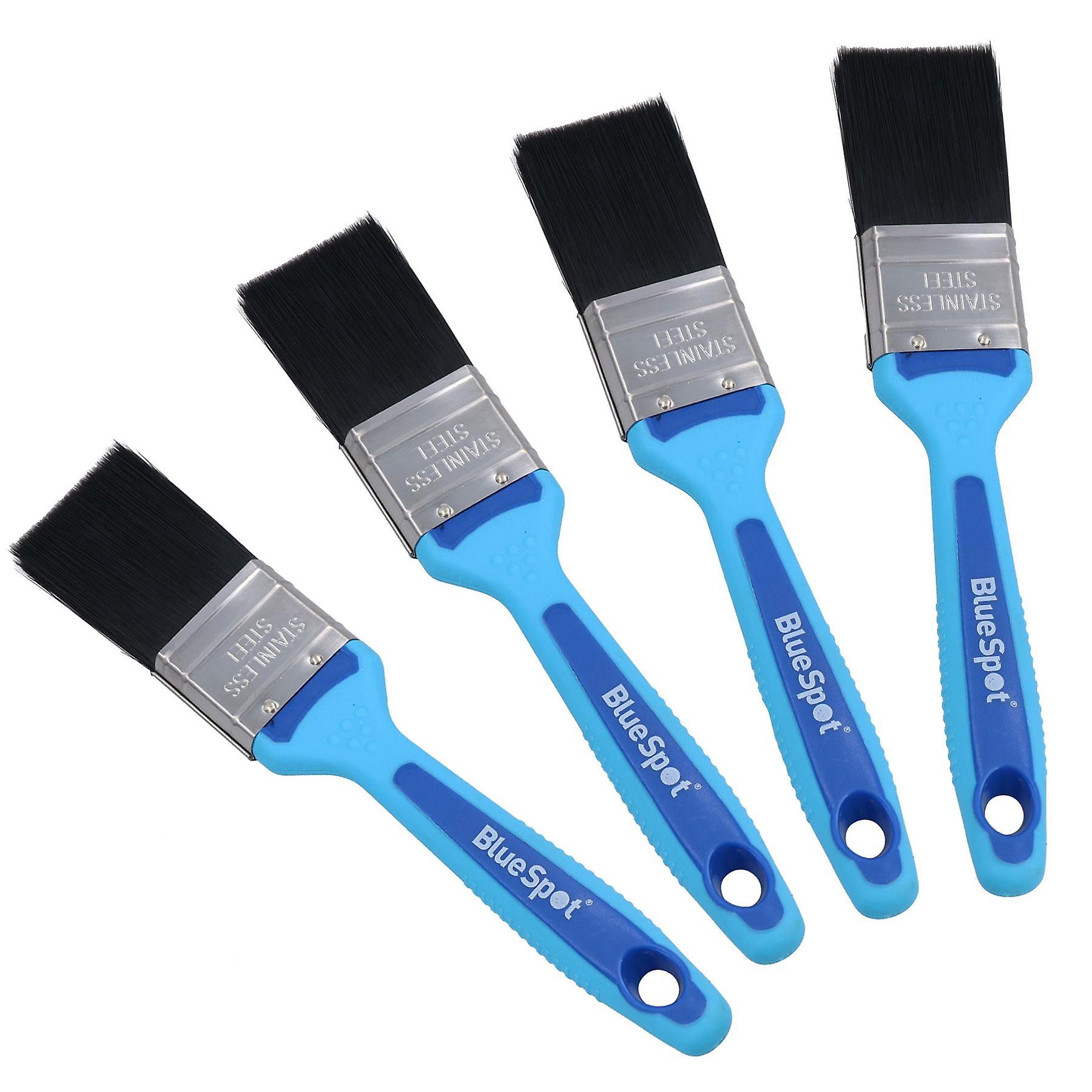 1” Synthetic Paint Brush Painting + Decorating Brushes Soft Grip Handle 4 Pack