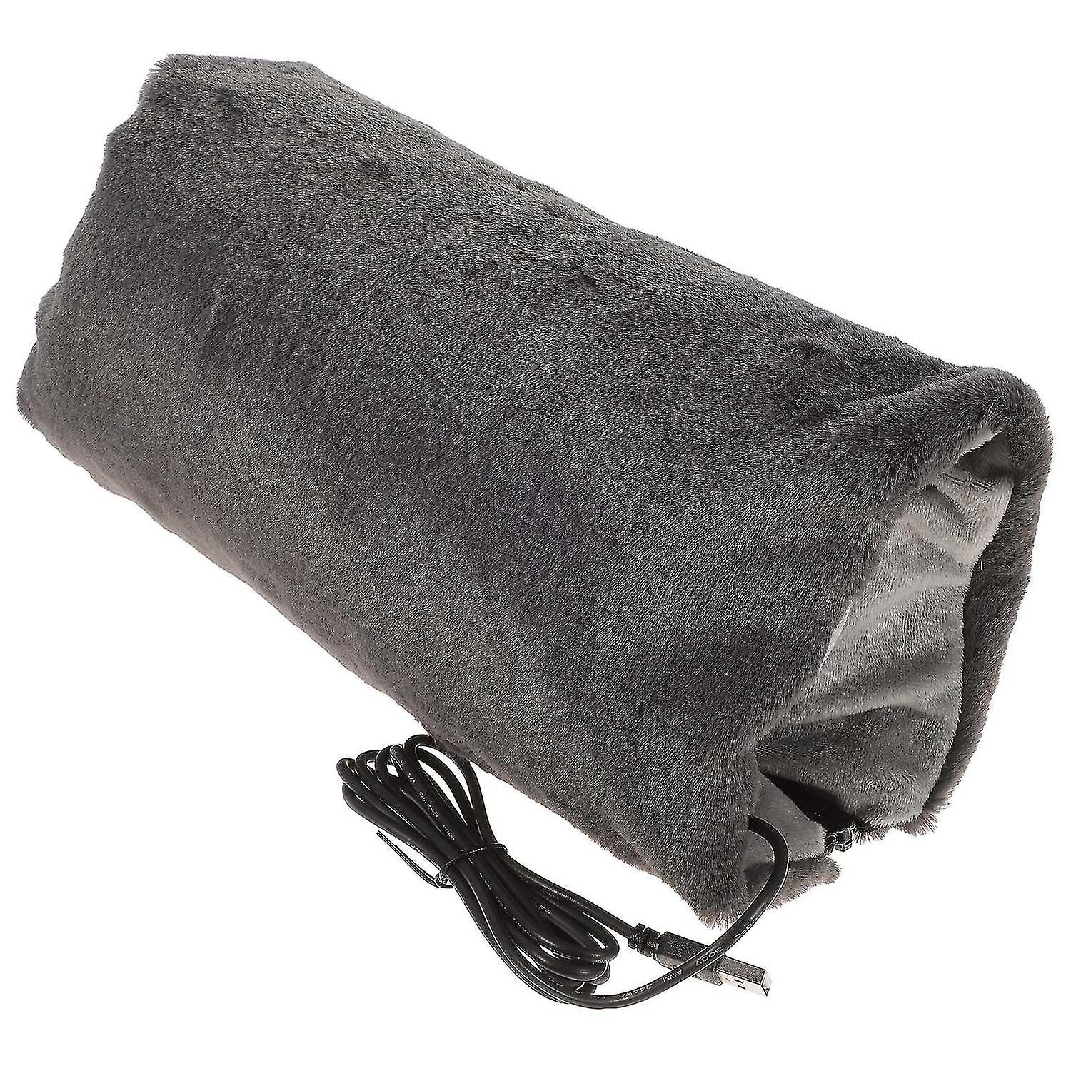 1pc Usb Charging Hand Warmer Winter Plush Hand Warmer Birthday Gift (gray)