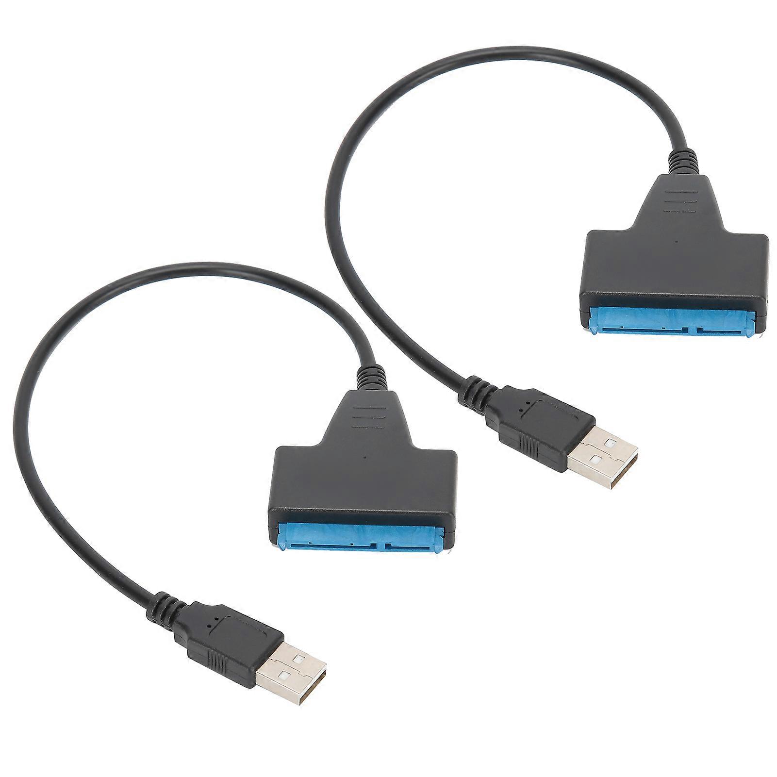 2Pcs Portable USB 2.0 Port to Long Shell for SATA Interface Cable Equipment Accessory