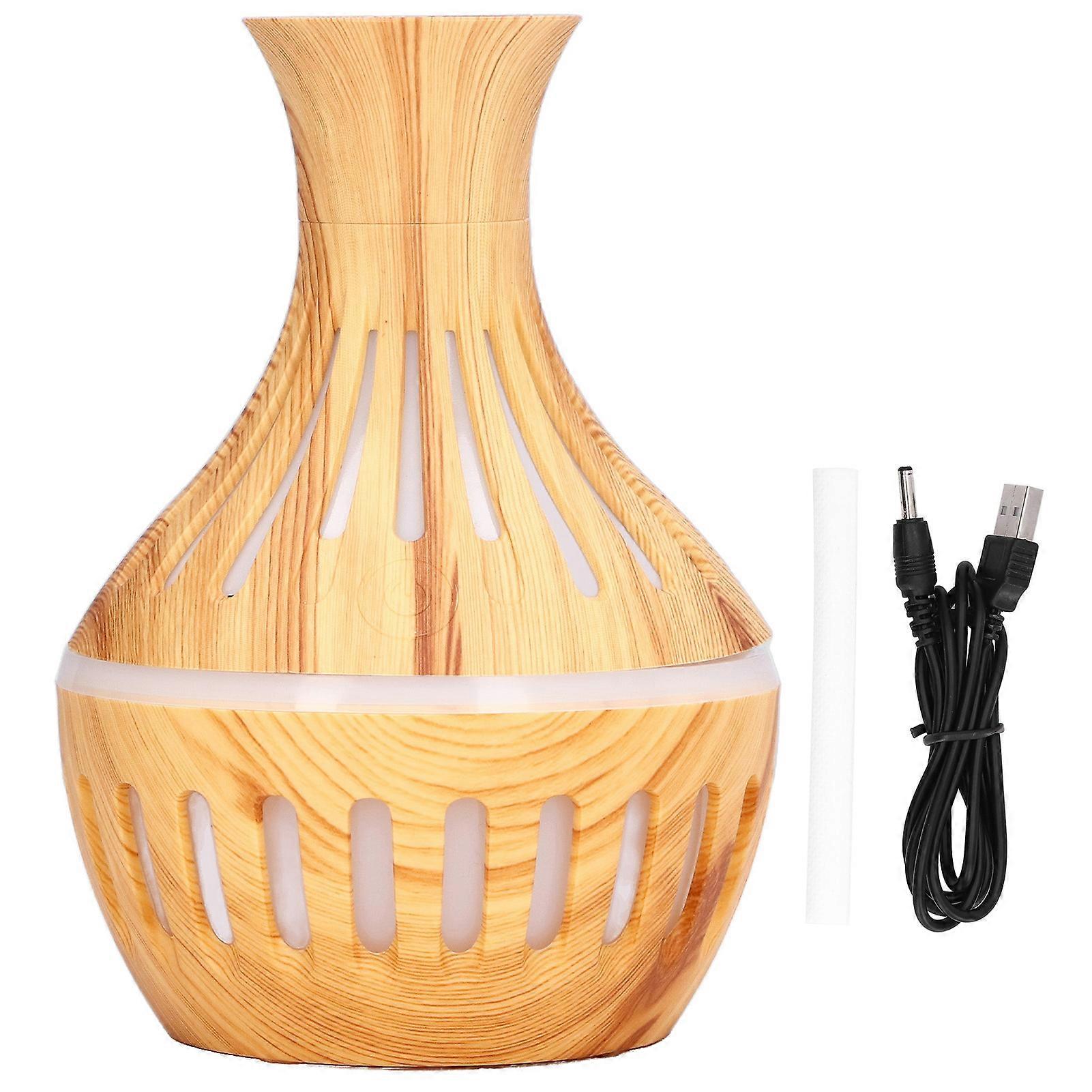 Humidifier, USB Powered, Wood Grain Aromatherapy Diffuser, 7 Colors LED Light