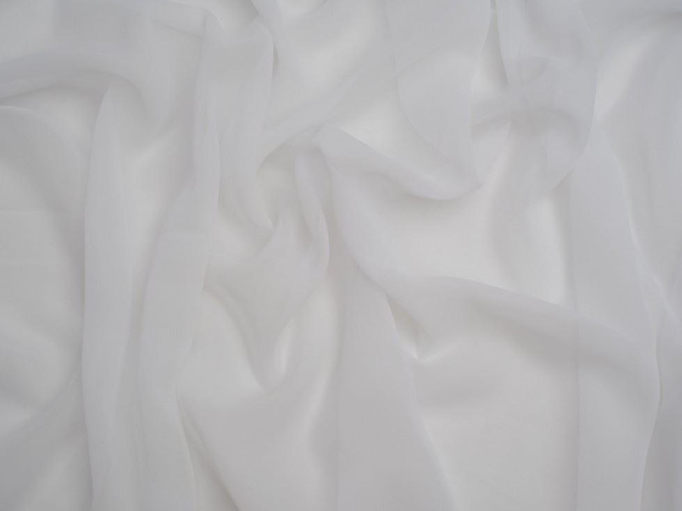 Minerva Sheer Chiffon Fabric Elfenben - pr. meter