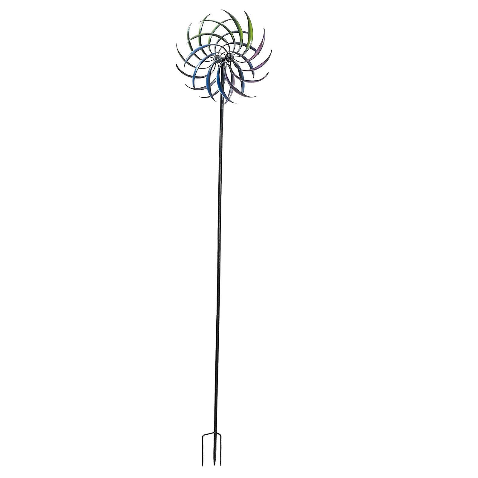 Iron Wind Spinner Decorative Double-Layer Windmill Patio Sculpture Decor