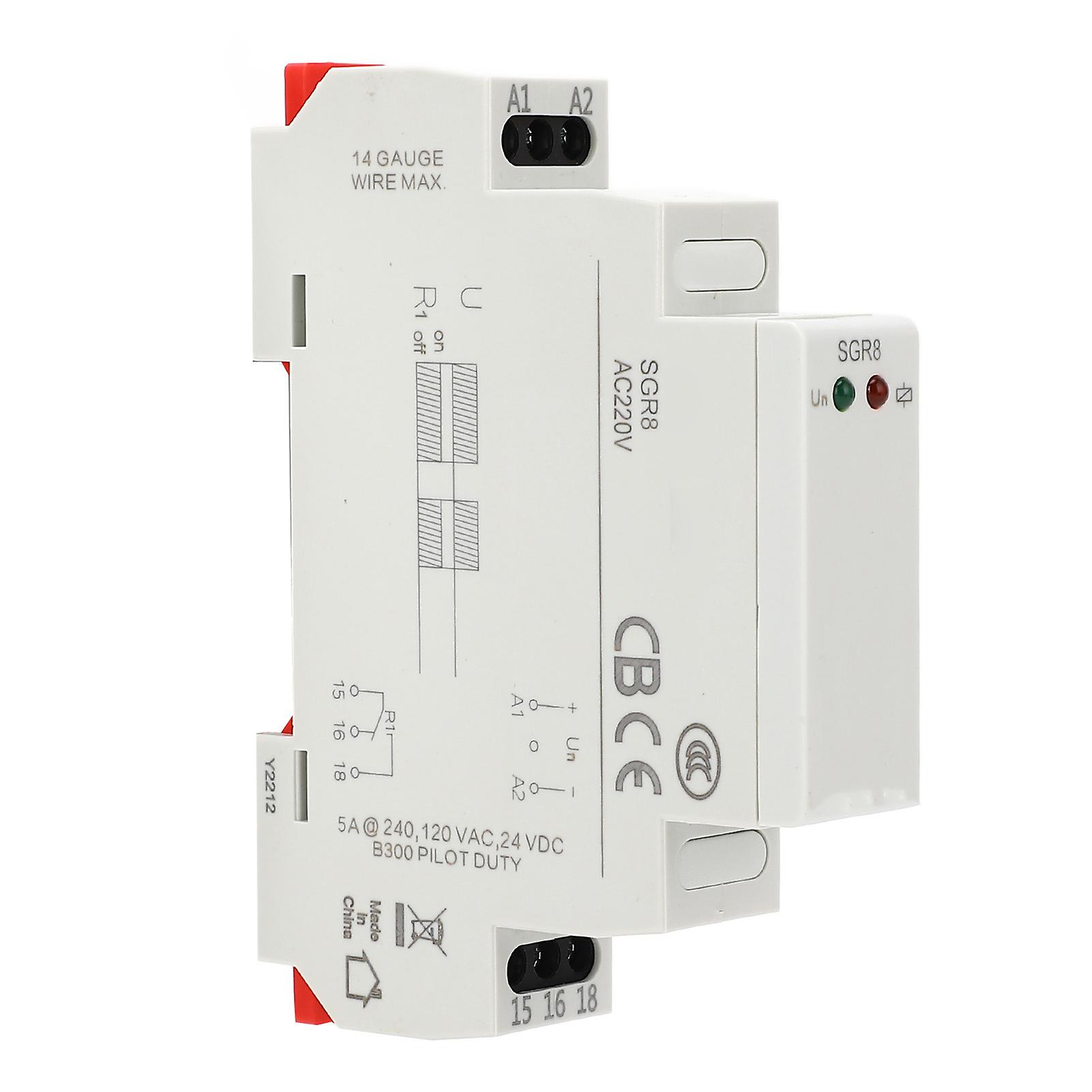 Intermediate Relay Auxiliary Circuit Relay 5A 16A 12‑240V AC DC with LED Indicator for Safety
