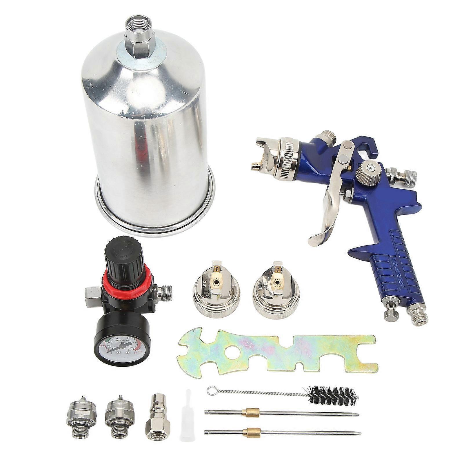 HVLP Gravity Feed Air Spray Detail Paint Sprayer Kit with 1.4 1.7 2.0mm Nozzles for Car Wall Furniture Surface Spraying