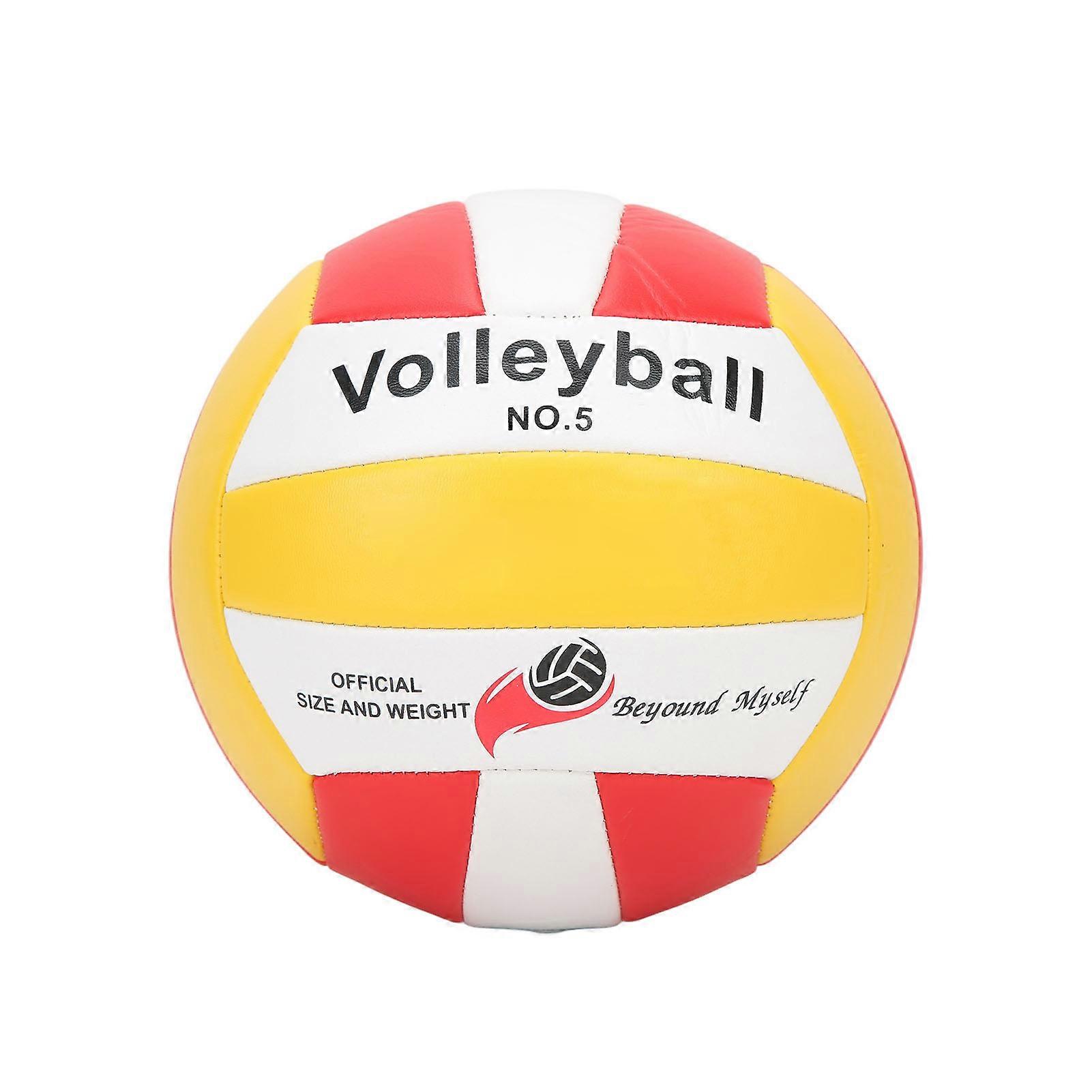 Volleyball Thicken Soft Leather for Indoor Outdoor Teaching Training Competition Beach Red Official Size 5