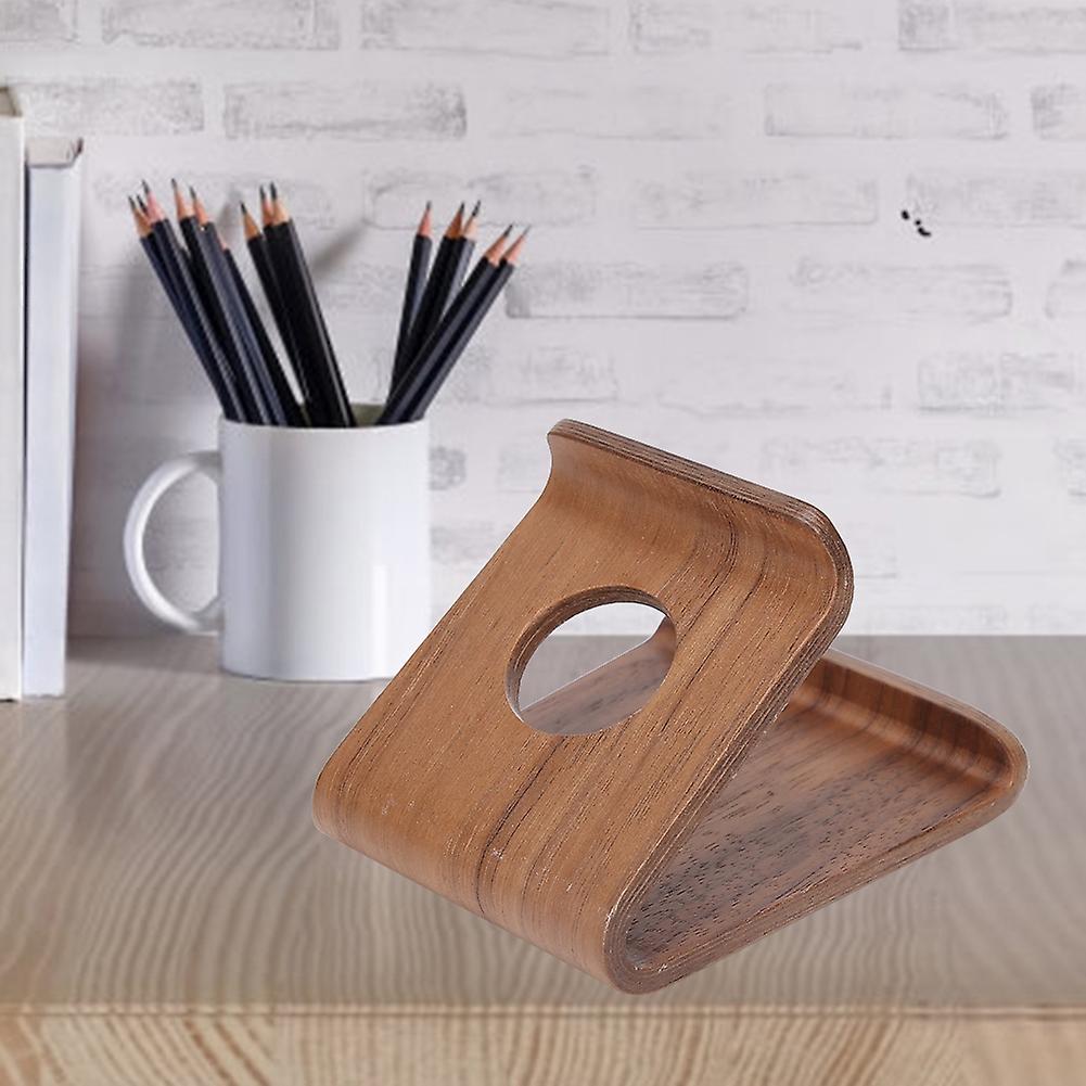 Double-Sided Walnut Desktop Tablet PC Holder Mobile Phone Stand Bracket Accessory(nut Brown )