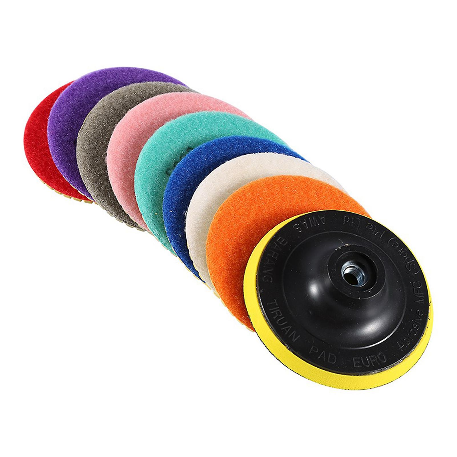 8ps Grinding Discs 1ps Sticky Disc 100mm Diameter M10 Thread Wet Diamond Polishing Pads For Artificial Stone Granite Marble WLIAP