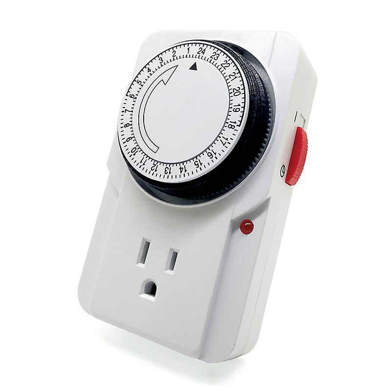 Timer Outlet 24 Hour Cycle Timing Mechanical Plug In Outlet Timer Flame Retardant US Plug Timing Power Socket 125V 15A