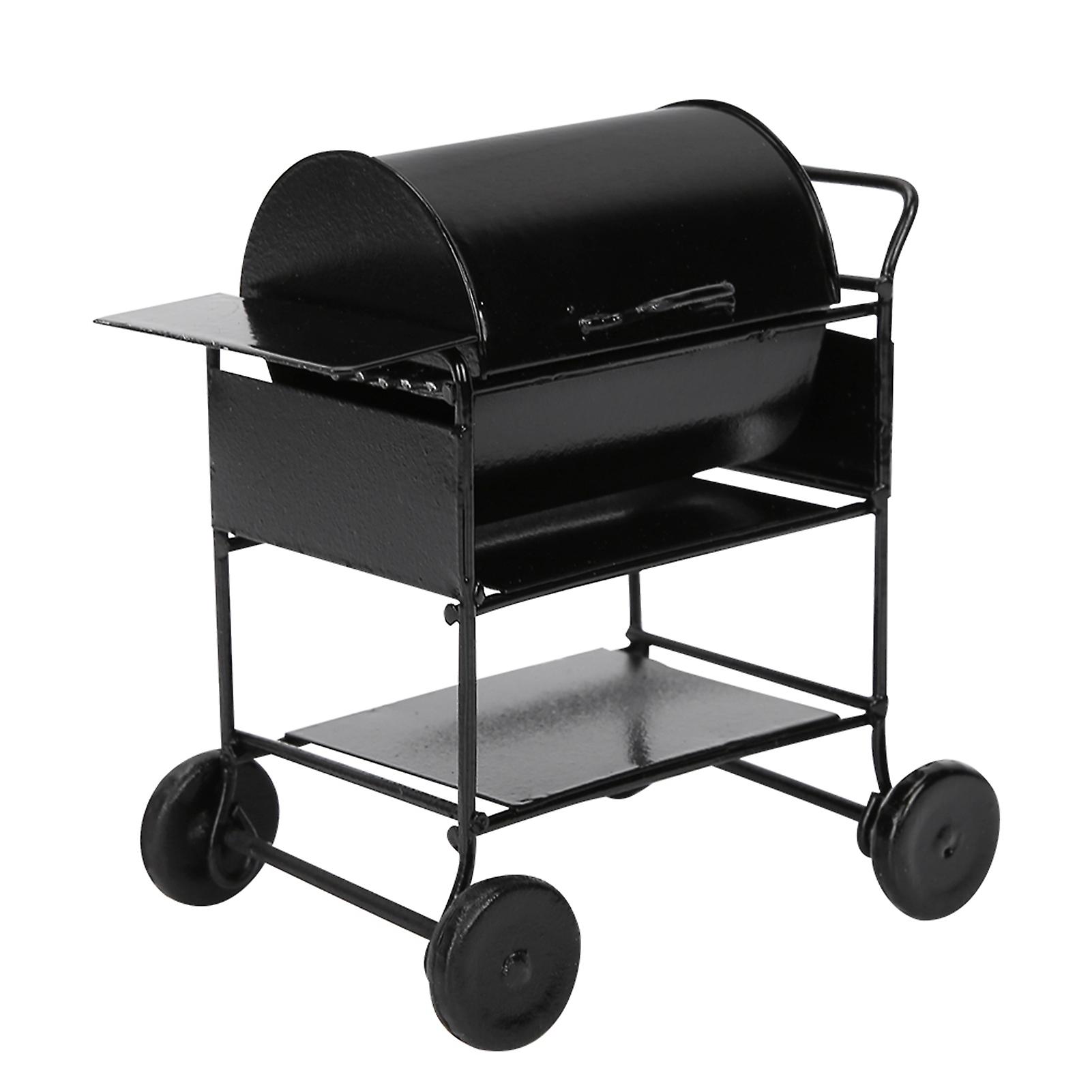 Dollhouse Accessories Mini BBQ Handcart Kitchen Decor 1:12 Scale