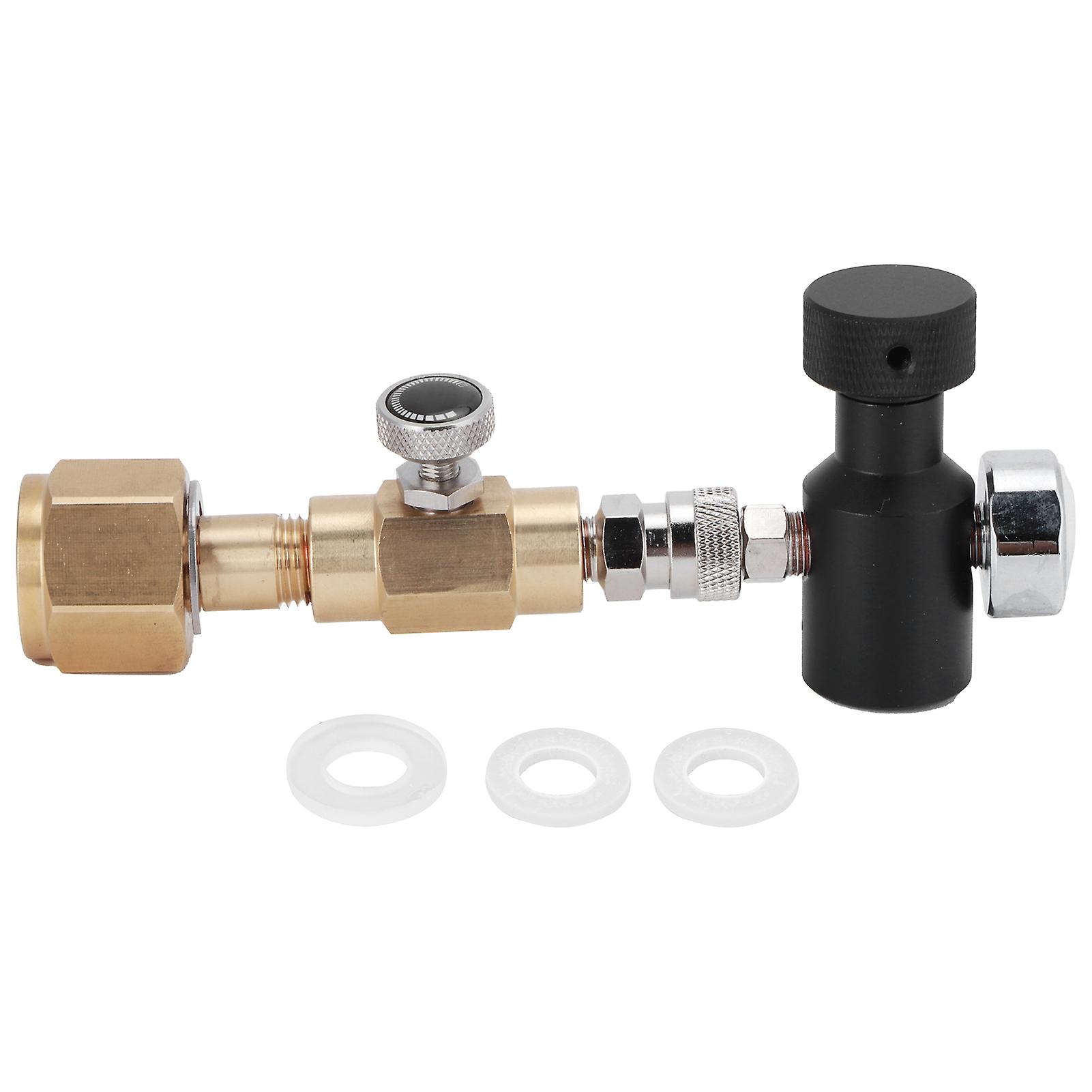 CO2Cylinder Fittings CO2 Cylinder Refill Adapter W21.8‑14 with Release Valve ASA 1500PSI Pressure Gauge CO2Refill Adapter