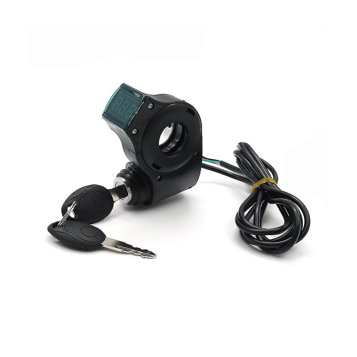 E-bike Ignition Lock Key Thumb Throttle Voltmeter Digital Voltage Display Switch For Universal