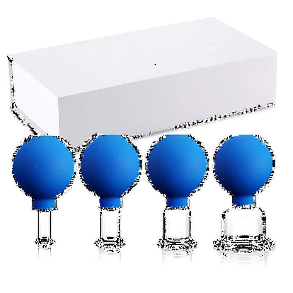 Schröpfgläser mit Saugkugel - Hochwertiges Schröpfen 4er Set Zh52