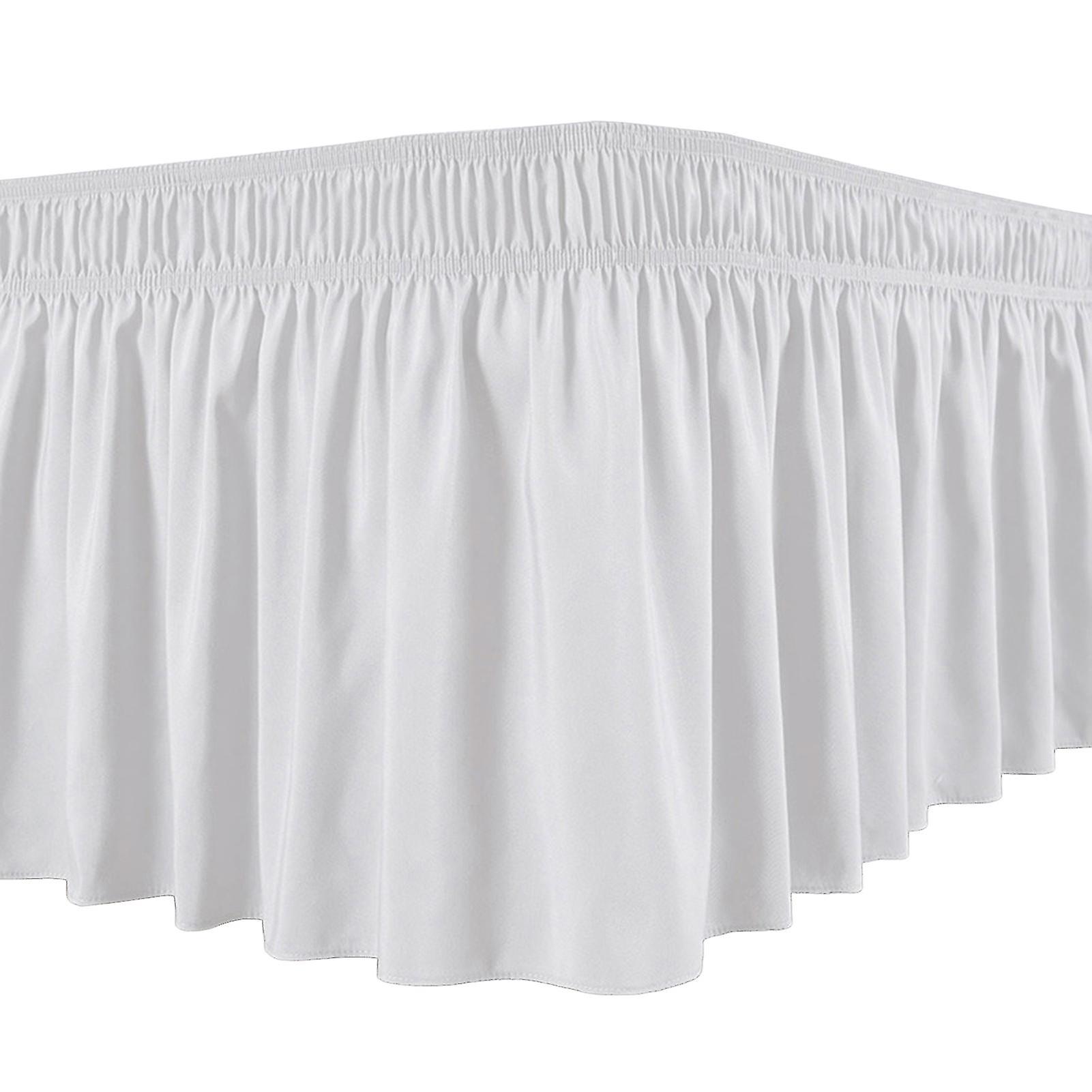 Bed Skirt Silky Luxurious Wrap Around Bed Skirt Easy Fit Uniform Non-fading Ruffles Elastic