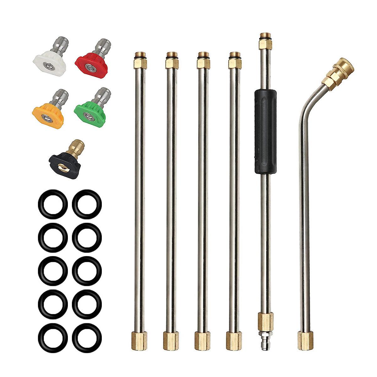 High Pressure Washer Gutter Cleaner Attachment For Lance Wand 4000 Psi 5 Tips