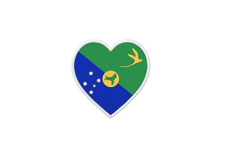 Patch badge ecusson prints thermocollant heart flag CX christmas island island