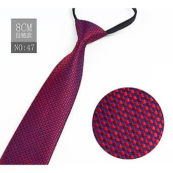 Fashion Lazy Zipper Men's Tie Classic Solid Color Flower Floral 8cm Jacquard Tie Accessories Casual Wear Necktie Wedding Party Gift