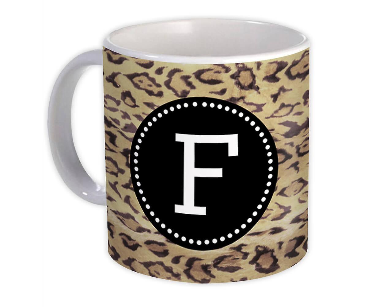 Presentmugg: Monogram Letter F Cheetah