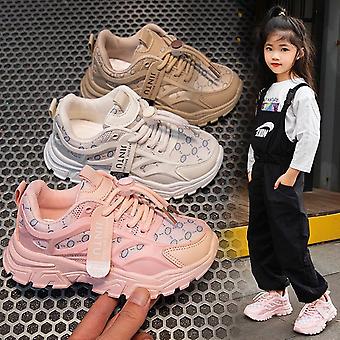 Sty-4 Kids Mesh Athletic Sports Running Chunky Sneakers Soft Trainers Lightweight Student Boys Girls Casual Shoes