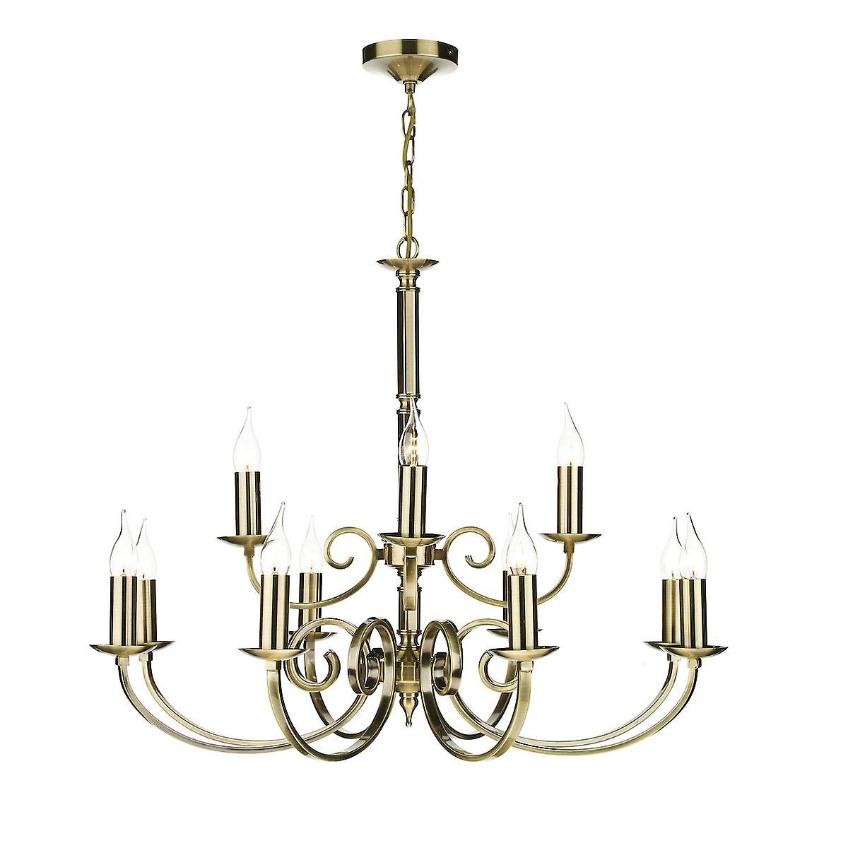 DAR MURRAY Dual Mount Pendant Light Antique Brass, 12x E14