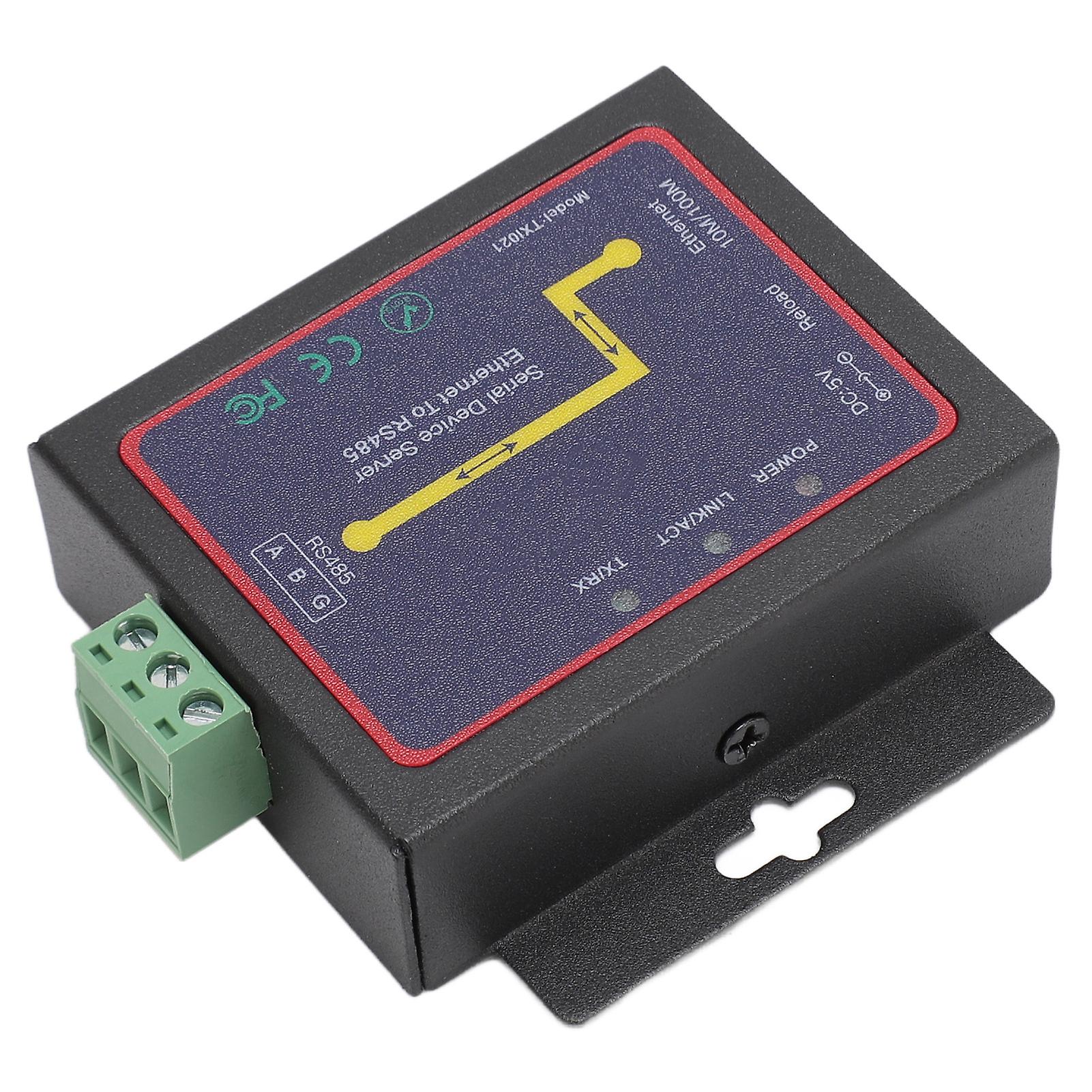 TXI021 RJ45 to RS485 Serial Network Adapter Industrial Grade TCP RTU Ethernet to RS485 Converter for Sensors PLC US Plug 100?240V