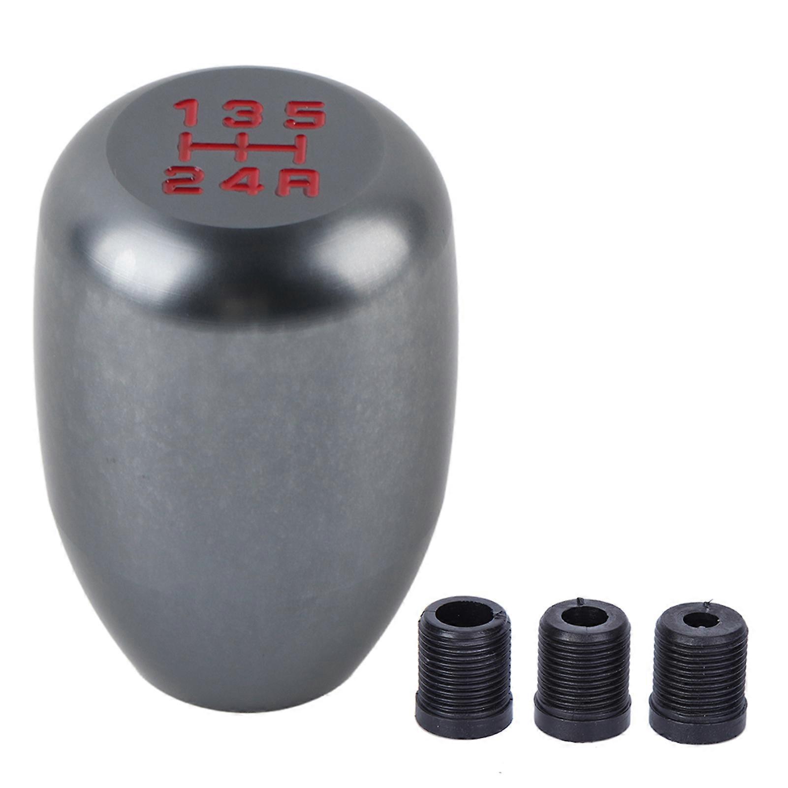 Car 5 Speed Manual Gear Shift Knob Shifter Lever Stick With 3 Adapters 8/10/12mm (titanium)