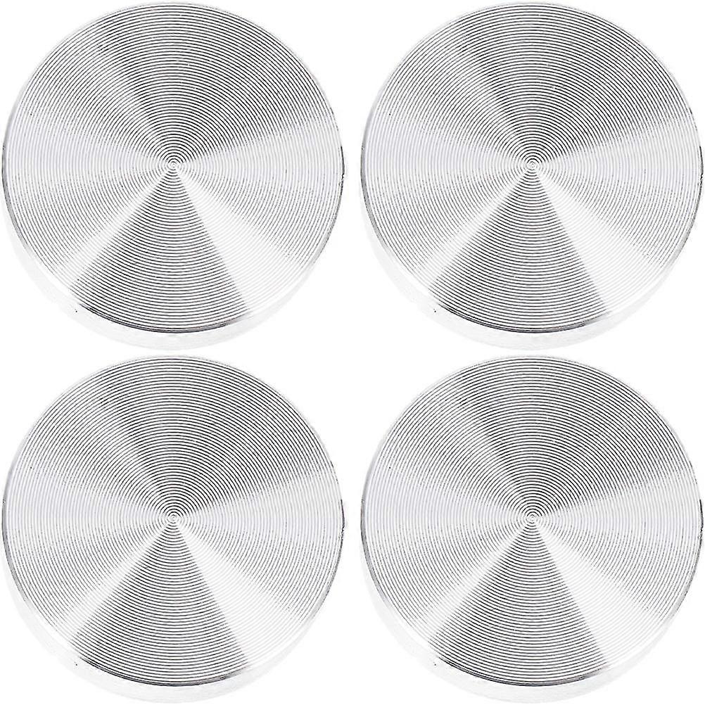 4 قطع جولة الألومنيوم دائرة القرص الزجاج قمم محول لجداول الشاي الجدول الزجاج