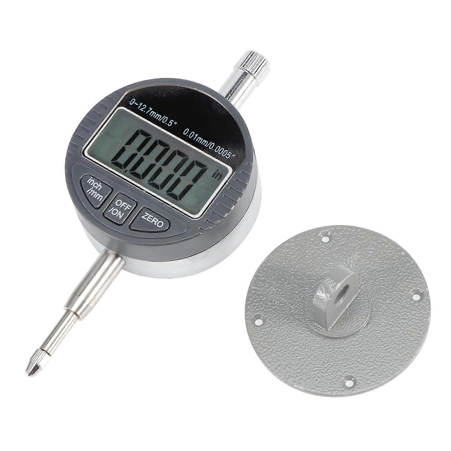 Dial Test Gauge with Digital Indicator Electronic Depth Measuring Probe LCD Display 0-12.7mm for Machinery Industrial Process