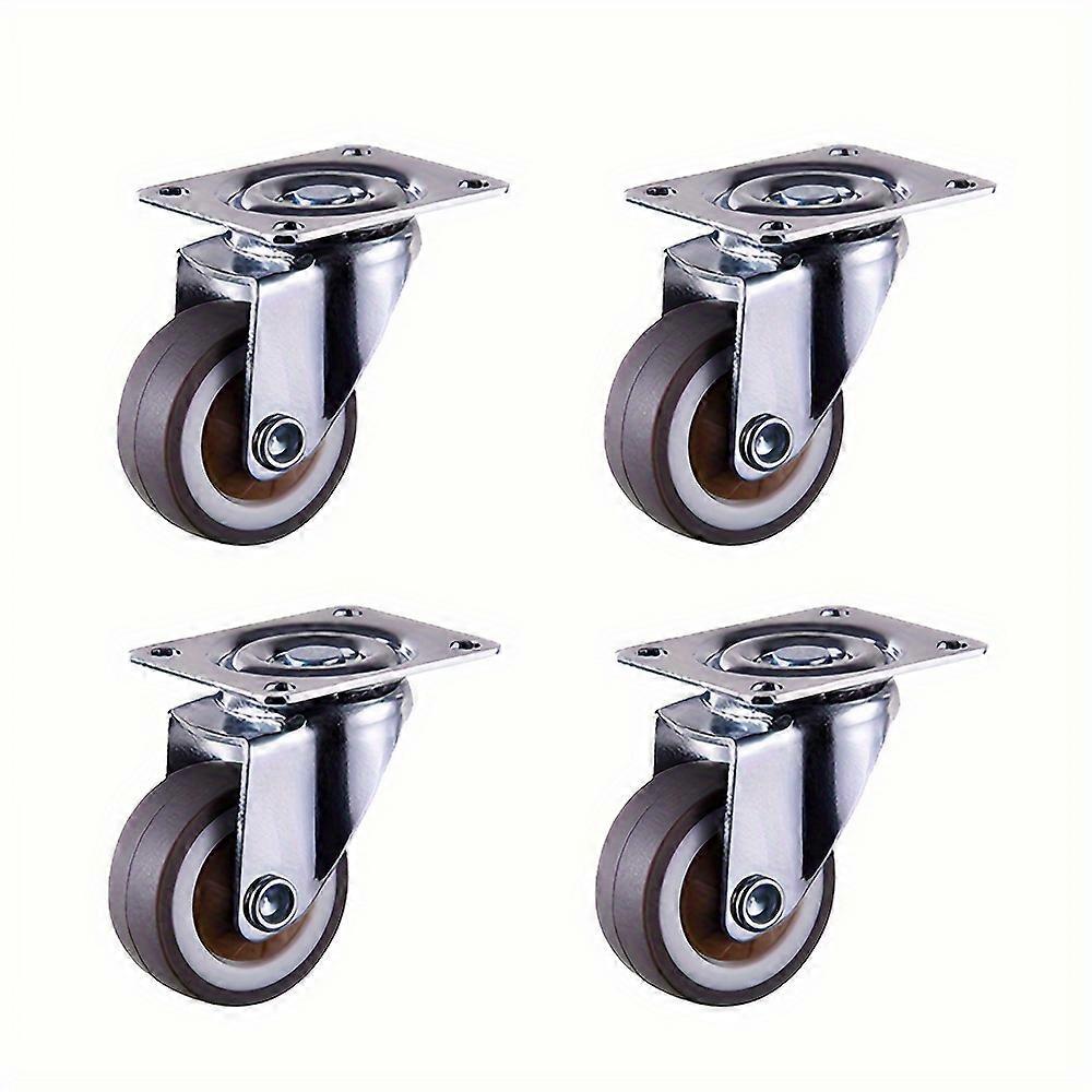 4pcs TPR Heavy-Duty Flat Casters - Durable, Quiet, and Sturdy for Smooth Movement - Suitable for Carts, Handcrafts, Workbenches, Furniture, Cabinets,
