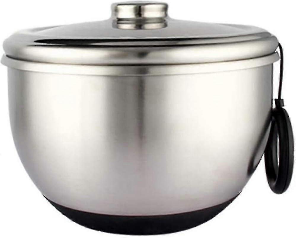 Large Capacity Stainless Steel Salad Spinner - Efficient Drying with Pull System - Ready-to-Serve Dried Salad (Silver)