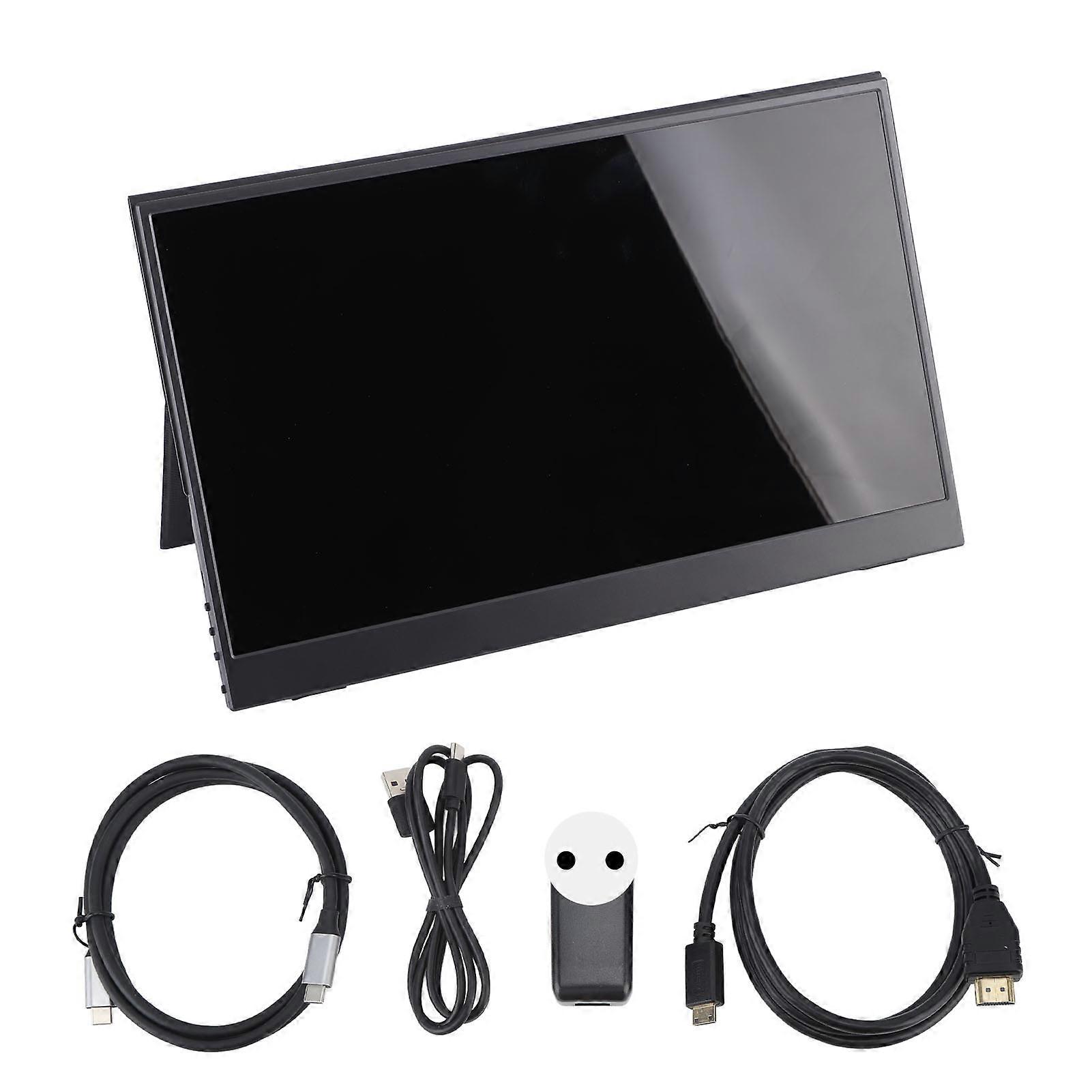 Portable Monitor 15.6in Ips 1080p Built In Speaker 100240v 15.6in Lightweight Display Monitor For Home Shop Office Eu Plug