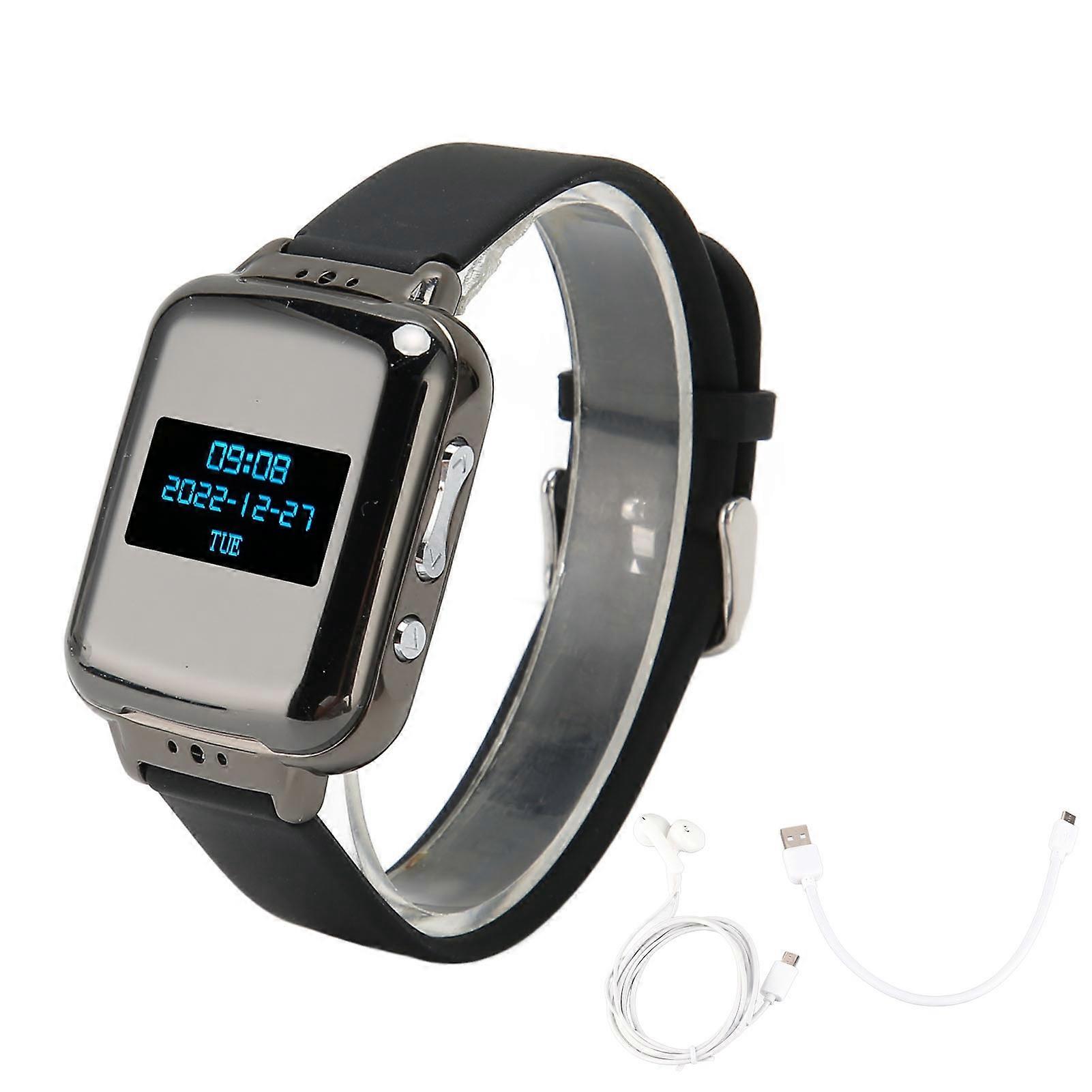 Voice Recorder Watch Bluetooth 4.2 E Book HiFi Eye Protection Noise Reduction Voice Activated Recorder Watch for Meeting 16GB