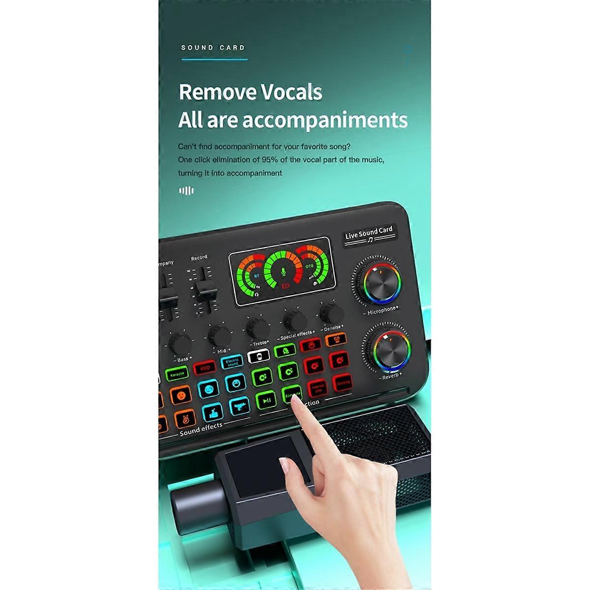 External Bluetooth Sound Card Live Sound Card Computer PC Sound Board Sound Mixer Live Mixer Noise Reduction Mixers