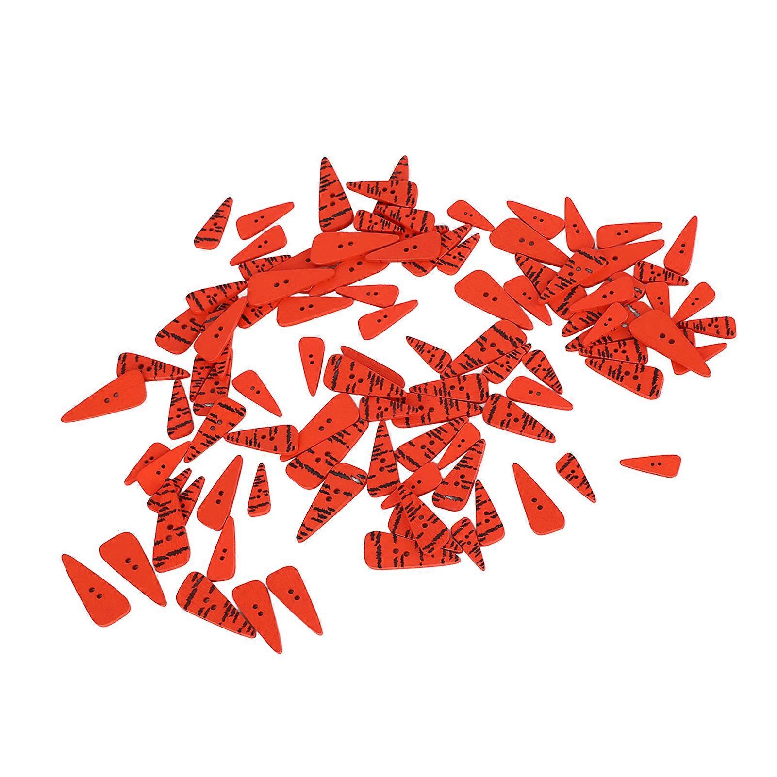 100pcs Wooden Carrot Buttons - Orange Christmas Ornaments, DIY Craft Buttons With 2 Holes - View #14
