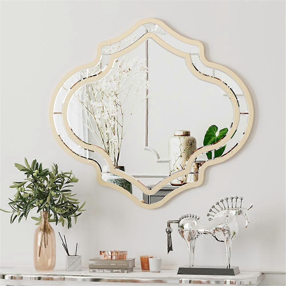 Miroir mural argent irrégulier cadre jante or miroir de courtoisie salon chambre à coucher