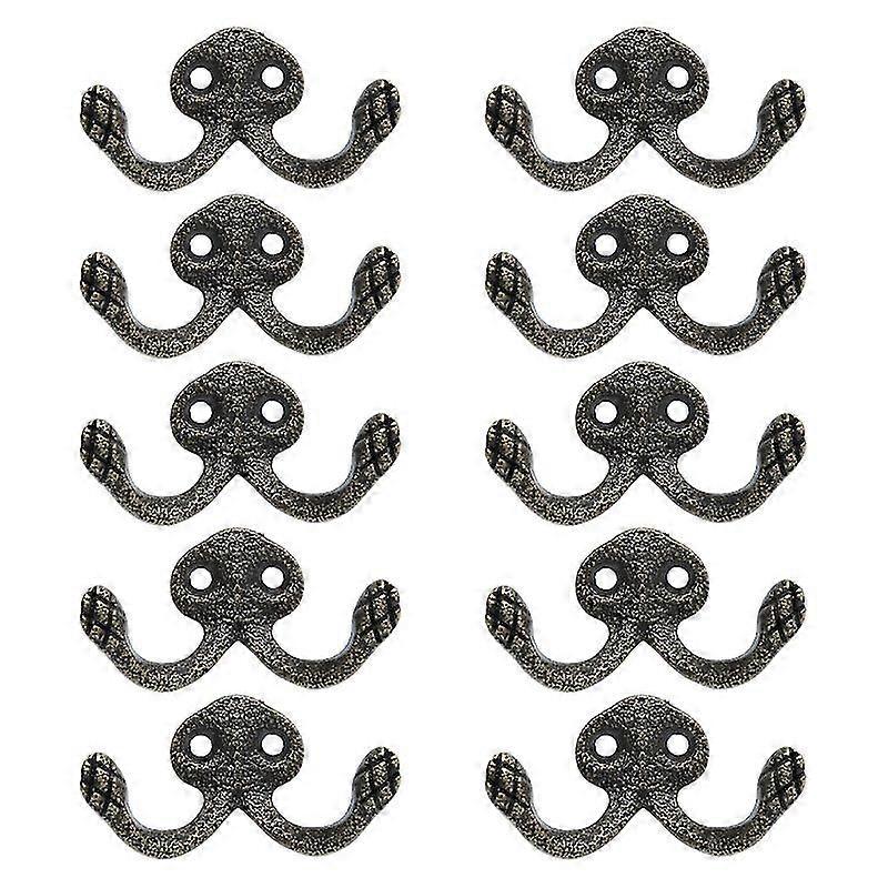 10pcs Retro Wall Hanging Hanger Useful Hanging Hooks Bathroom Wall Hooks