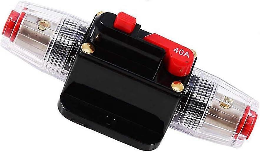 40A Auto Waterproof Circuit Breaker, 12V-24V Dc Inline Fuse Holder, Manual Reset Switch Car Audio Fuse, Inline Fuse Block (40A)