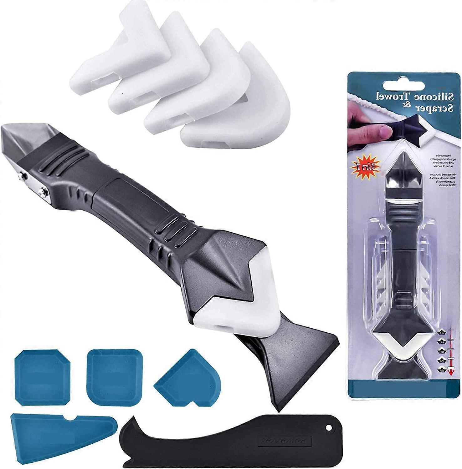 3 in 1 Silicone Caulking Tools, Caulking Nozzle Kit Sealant Applicator Finishing Kit Kit Finishing Sealant Tool Scraper for Window Sink Gasket
