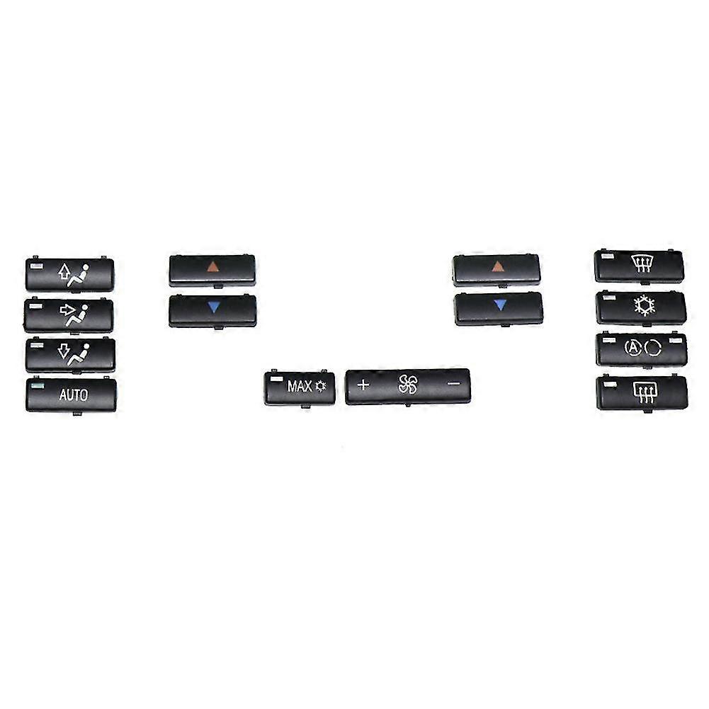 14Pcs Car Climate Control Air Conditioning Switch Button Covers for X5 E53 1999-2006 E39 1996-2002