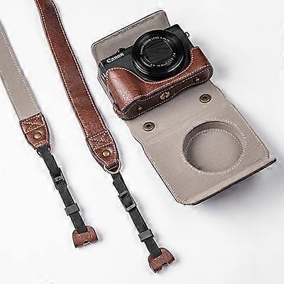 Câmera de trabalho manual de luxo PU couro Bolsa Corpo CAIXA Caso Para canon G7X2 G7X3 G7X Mark ii iii Capa protetora shell