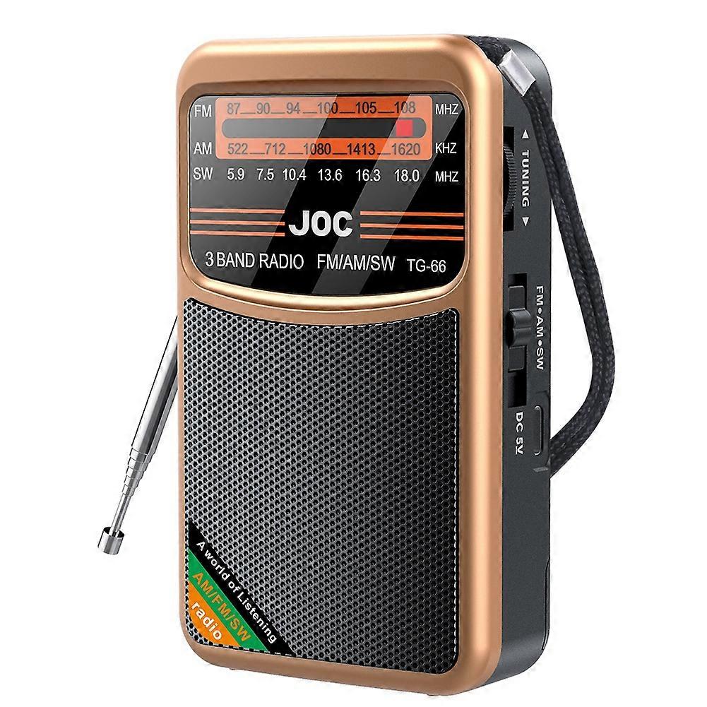 Pocket Radio Portable Mini Full Band Radio AM/FM/SW Radio with Rechargeable Battery Support Earphone MiniRadio for Old,C