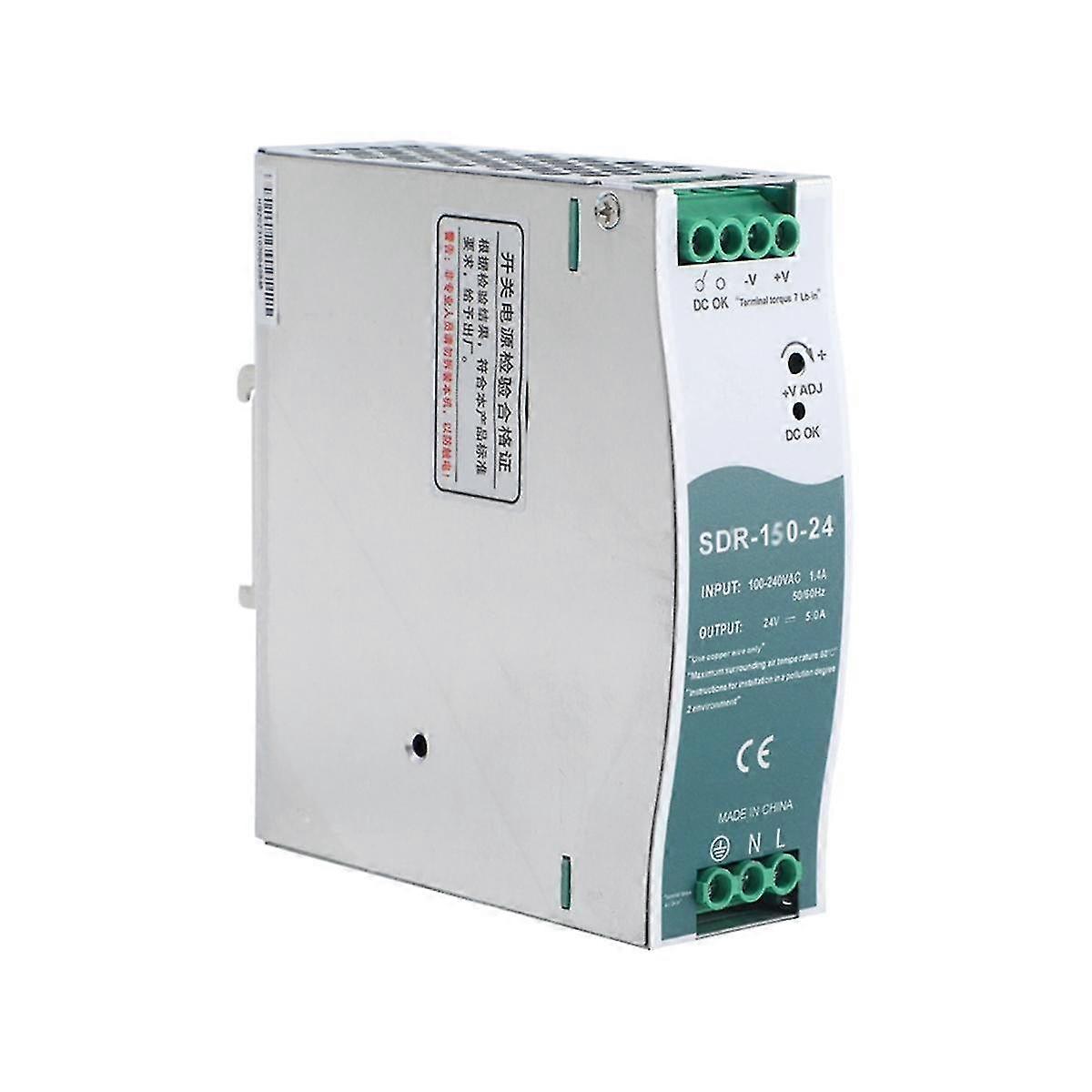 SDR-150-24 Switching Power Supply 6.5A DIN-Rail Switching Power Supply with PFC Function 150% Load