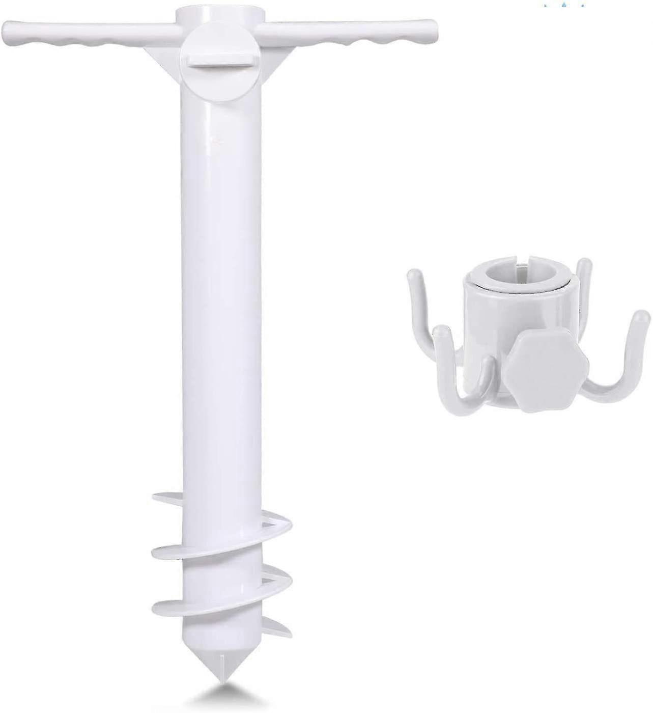 Beach Umbrella Sand Anchor, One Size Fits All, Safe Stand For Strong Winds(1 Pcs, White)