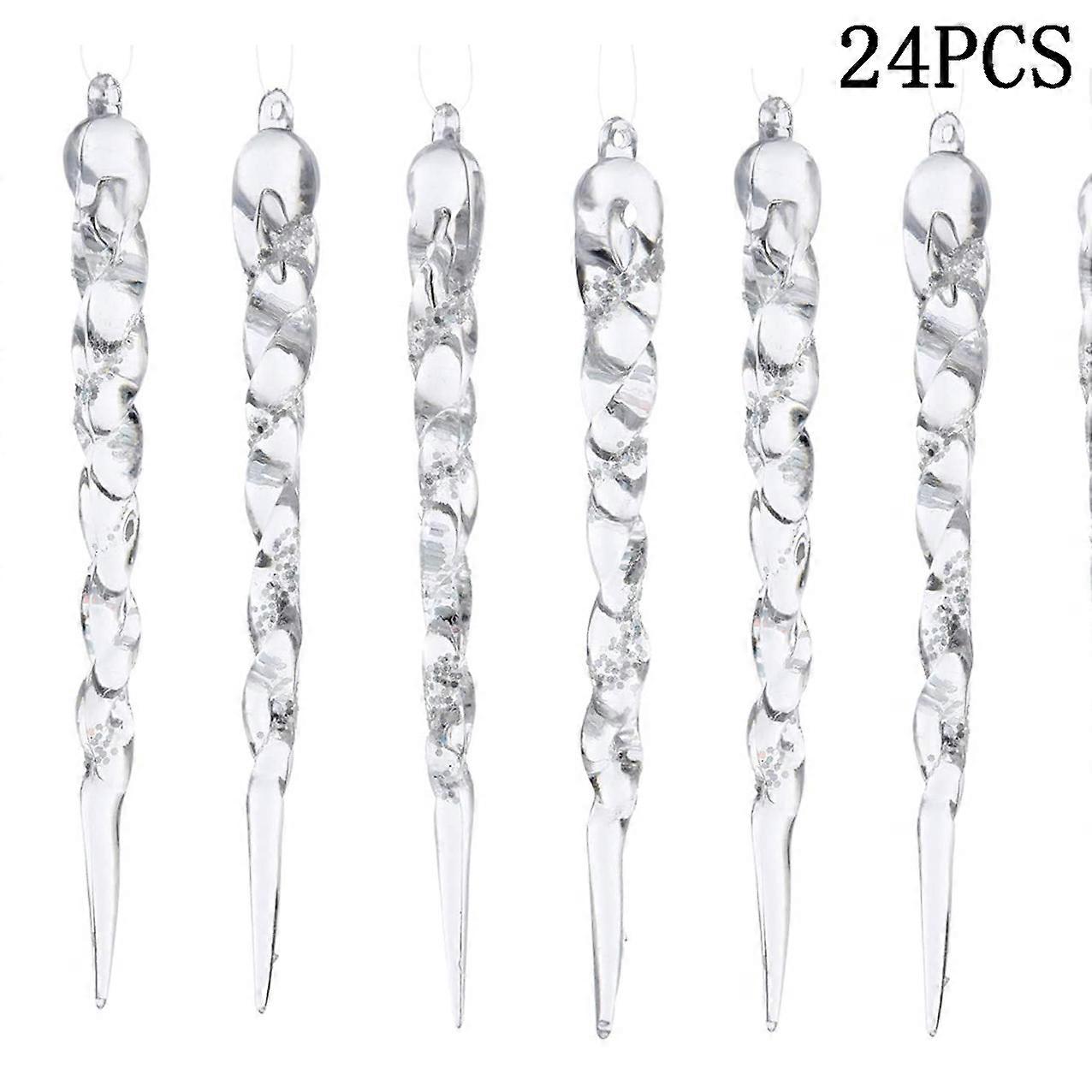 (NEWPATTERN)Christbaumschmuck eiszapfen Anhnger 25 Stck - Acryl eiszapfen deko weihnachtenbaum Anhnger (eiszapfen 25pcs)